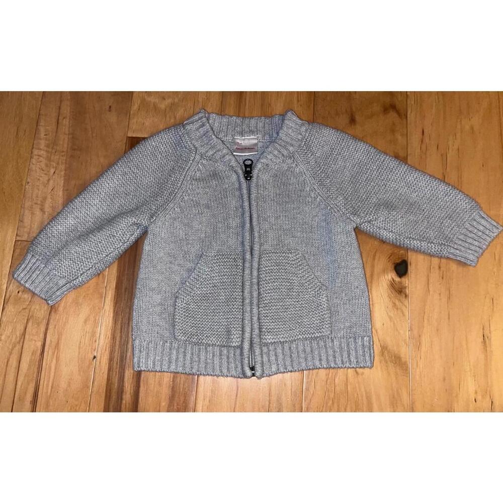 HANNA ANDERSSON BABY BOYS GRAY CARDIGAN SWEATER SIZE 6-12M EXCELLENT COND LD7